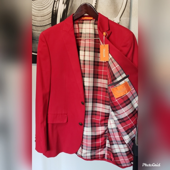 NWT ❤ TALLIA Red Sports Coat Size 40R - Picture 2 of 11